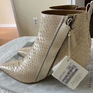 Brunello Cucinelli -Spring summer 2020 -Python Booties- Size 39- Color Cream